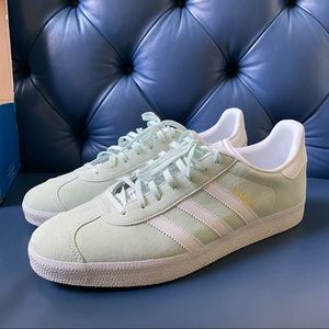 ADIDAS GAZELLE Ice Mint Gold Metallic Sneakers